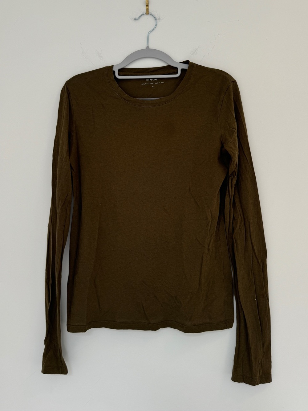 Vince Long Sleeve Crewneck Top - Olive Green
